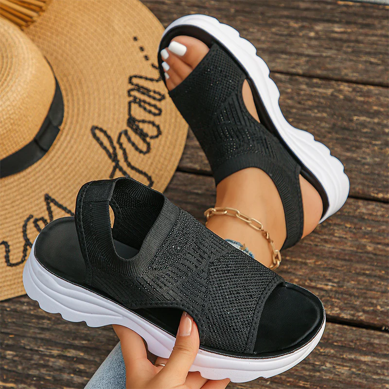 Alejandra│ Sandalias de plataforma para mujer de malla transpirable