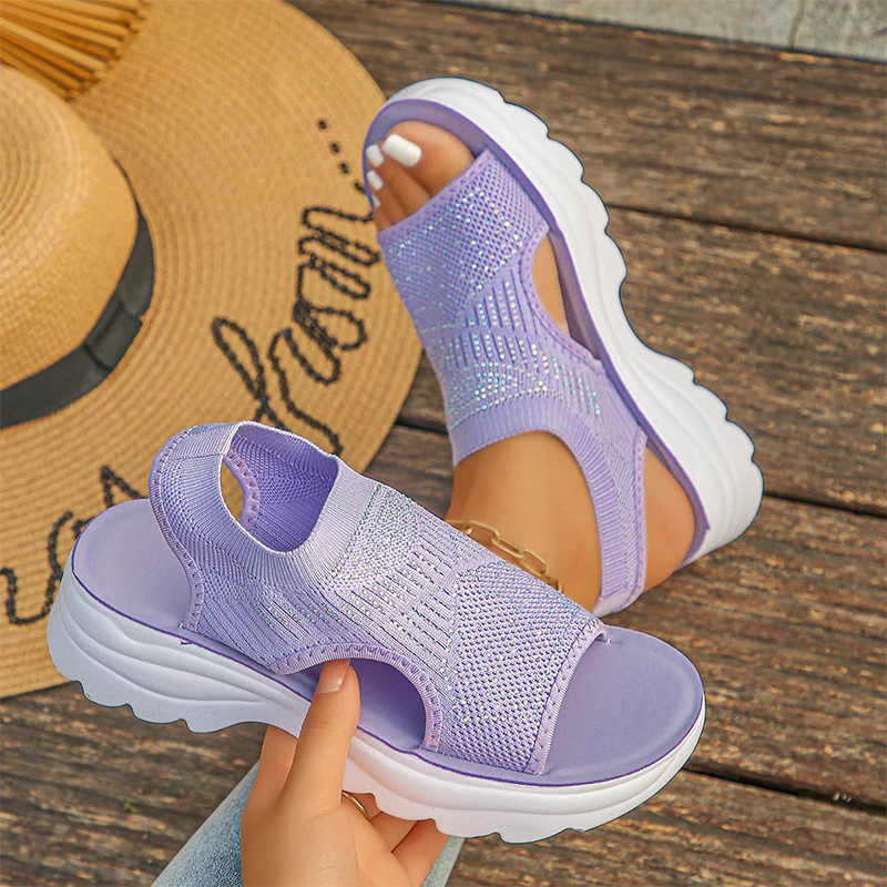 Alejandra│ Sandalias de plataforma para mujer de malla transpirable