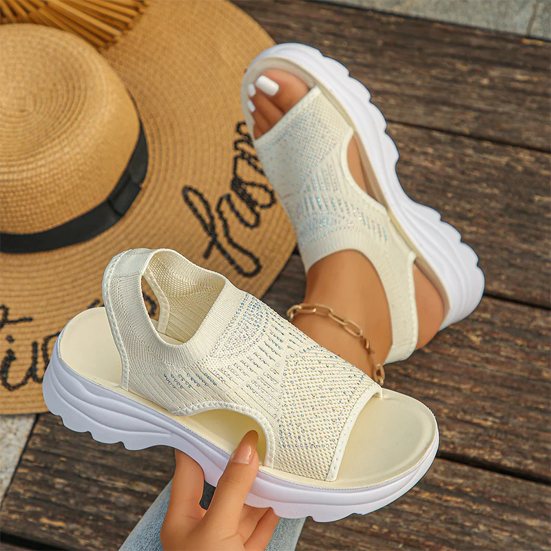 Alejandra│ Sandalias de plataforma para mujer de malla transpirable